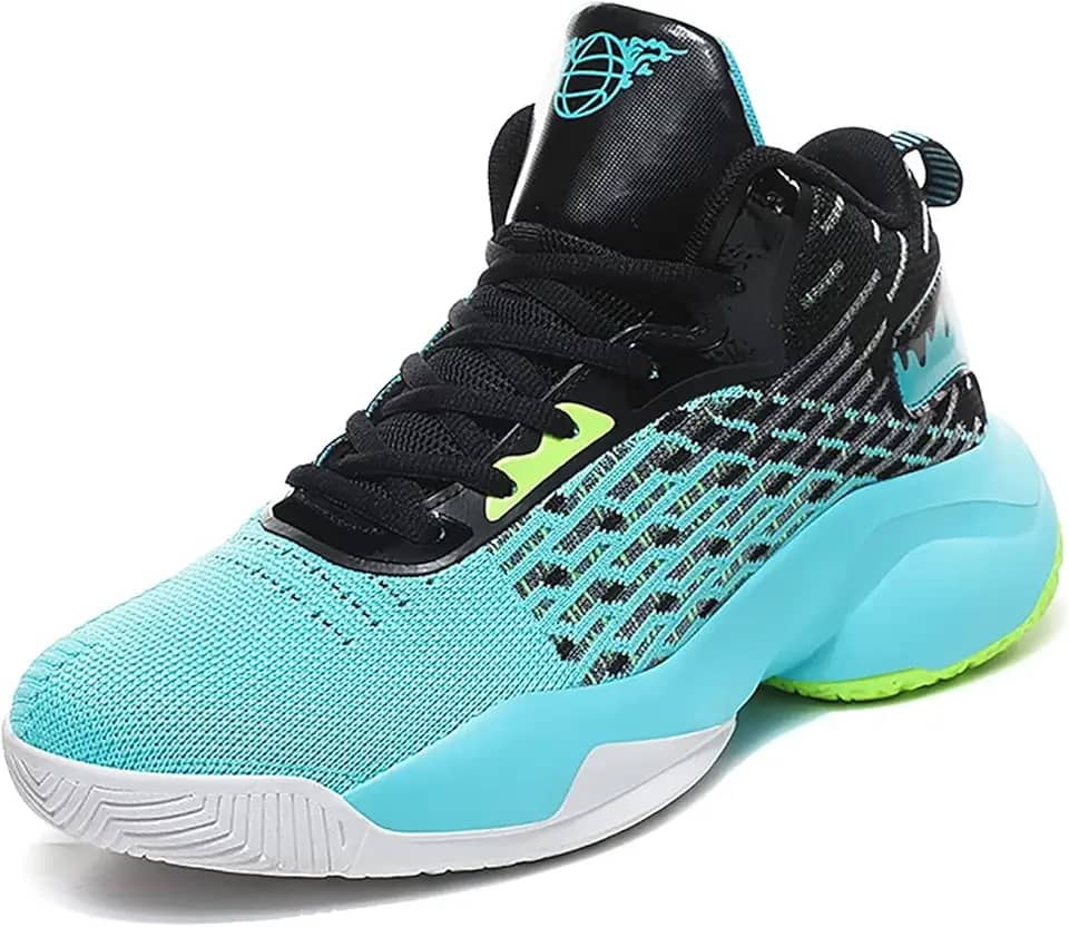 Bolognifi Tênis de basquete masculino de cano alto com alta elasticidade, respirabilidade e antiderrapante são adequados para adolescentes jogarem basquete e esportes ao ar livre Presente (Color : Gr