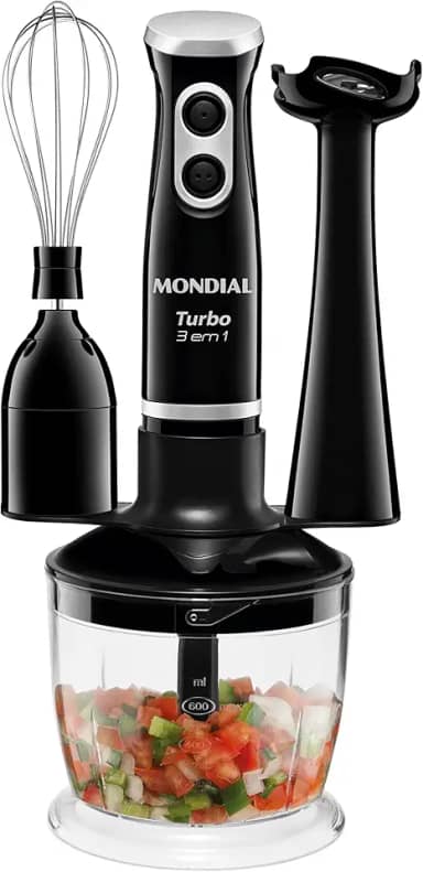 Mixer Turbo 3 em 1, Mondial, Preto, 500W, 110V - M-14
