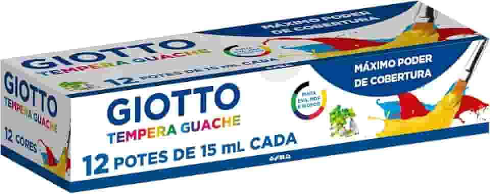 GIOTTO Tempera Guache, Tinta Guache em Pote de 15ml, 12 Cores