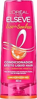 L'Oréal Paris Elseve Liso dos Sonhos Condicionador, com Efeito Liquid Hair, Enriquecido com AHA e Queratina Vegetal para Alinhamento Capilar e Brilho Intenso, 400ml