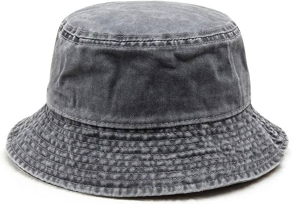 Chapéu Bucket Jeans Adulto Regulagem Unissex Pescador Proteção Solar Moda
