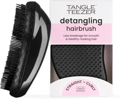Tangle Teezer - Escova de cabelo desembaraçadora The Original Panther Black, para todos os tipos de cabelo, úmido e secos, Cor: Preta
