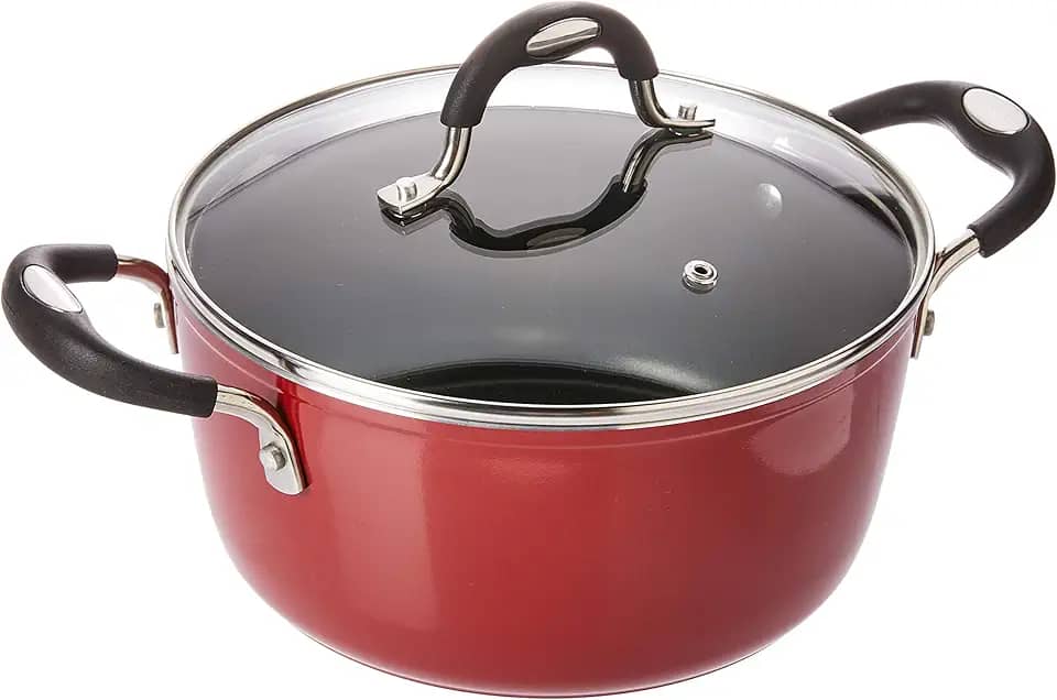 Caçarola de Alumínio com Revestimento Interno de Antiaderente Dimetro 22Cm, Tramontina, Mônaco 20860722, Vermelho