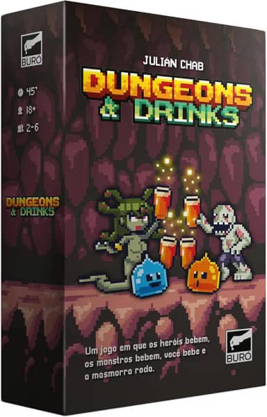 Buró, Dungeons & Drinks, Jogo de Cartas Divertido para Amigos, 2-6 jogadores