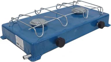 Jolly Fogão Portátil de Camping Duas Bocas A Gás Azul GLP