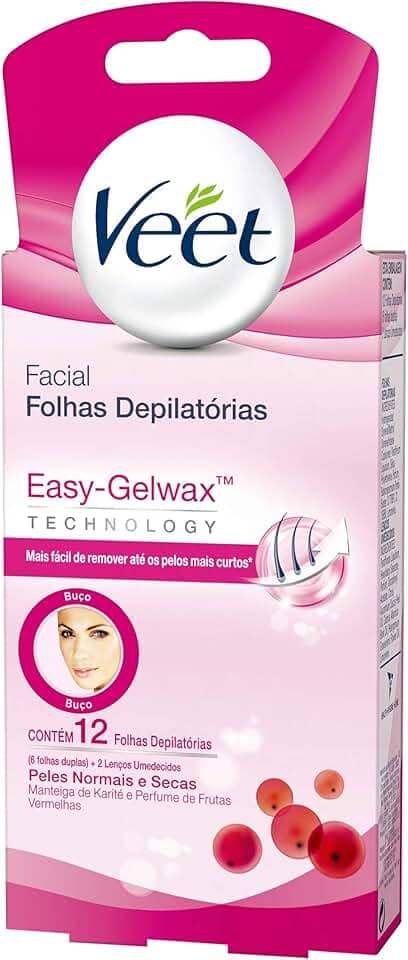 Veet Cera Fria Facial Peles Normais e Secas - 12 Folhas