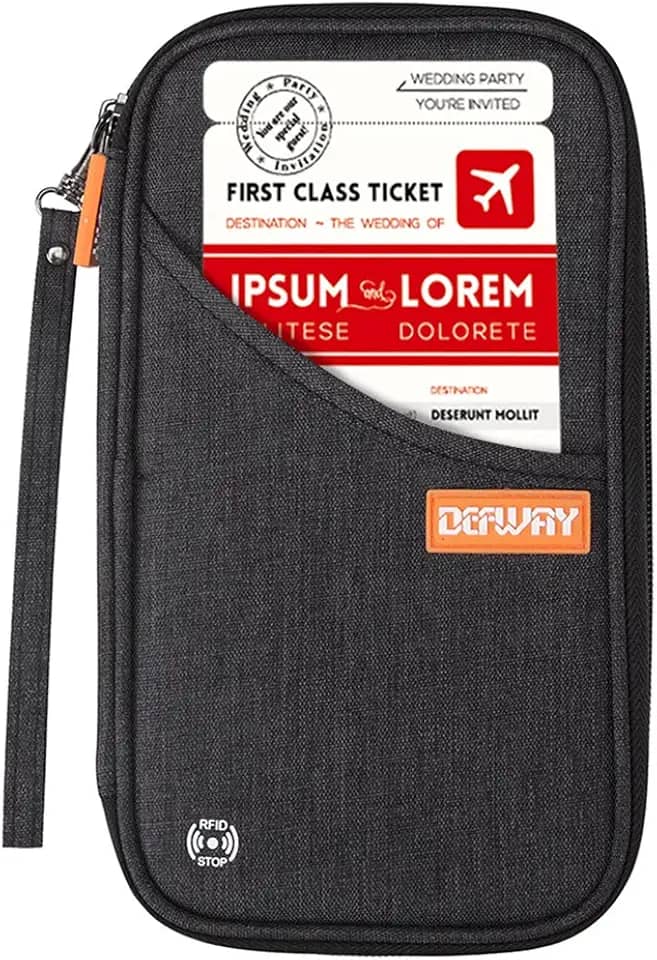 Carteira de viagem com bloqueio de RFID, bolsa organizadora de documentos para passaporte familiar
