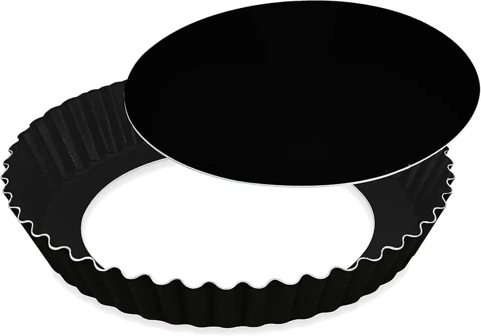 Forma para Bolo e Torta 20 Crespa com Fundo Removível Alumínio Fortaleza Preto