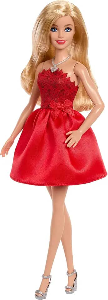 Barbie Boneca Mattel 80º Aniversário Vestido Vermelho Rubi para crianças a partir de 3 anos
