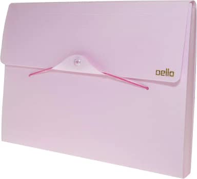 Pasta sanfonada A4 com 12 divisórias Linho serena Rosa pastel 6096.wp Dello