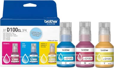 Brother Garrafas de tinta cor ciano, magenta e amarelo BTD100CL3PK