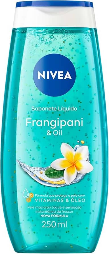 NIVEA Sabonete Líquido Frangipani & Oil 250ml - Fragrância da flor frangipani com pérolas de óleo, sensação de pele macia e hidratada