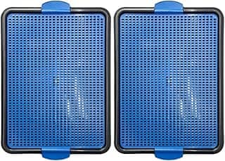 2x Sanitário Pet Para Cachorro Com Bandeja de Xixi Higiênico (Azul, Médio)