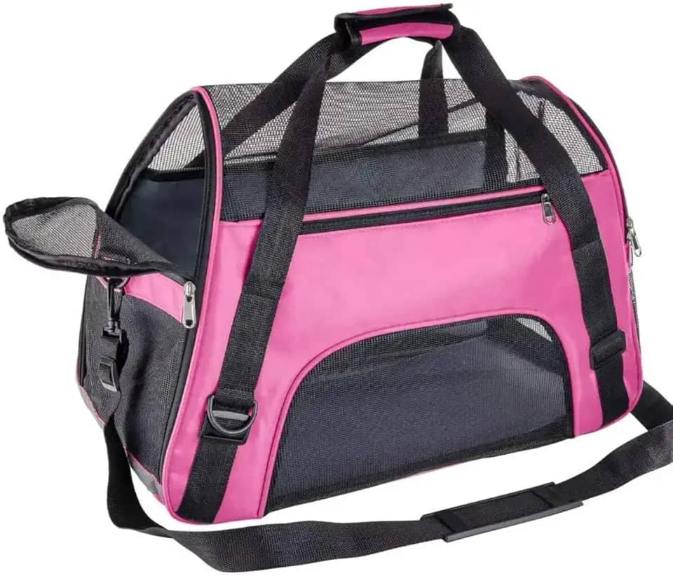 Bolsa Transporte Pet Para Cabine Avião Cachorro Gato de ate 8kg Premium (rosa)