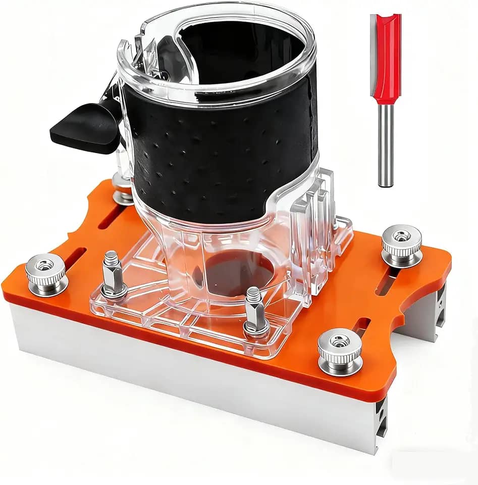 Tupia Manual com Base Ajustável para Fresadora de Madeira, Base de Roteador 2 em 1 para Carpintaria, Compatível com Máquinas de 65mm, Acessório Profissional para Trabalhos em Madeira