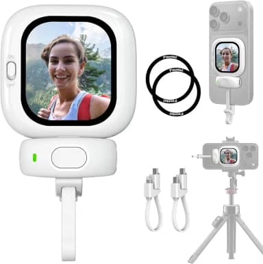 Vlogmate Mini Phone Vlog Selfie Monitor de tela, suporte de telefone para câmera traseira Selfies/Vlogging/Live/TikTok, tela de selfie compatível com iPhone Back Camera Monitor Screen