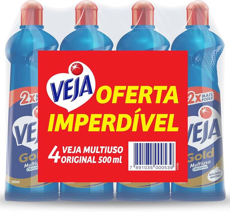 Kit com 4 Limpadores Veja Gold Multiuso Original 500ml, Veja, Azul