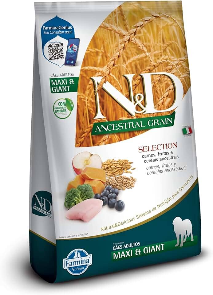 N&D Ancestral Grain Selection Ração para Cães Adultos Raças Grandes e Gigantes 15 kg