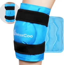RelaxCoo Bolsa De Gelo Xxl Para Joelho Envolve Todo O Joelho Após A Cirurgia, Bolsa De Gelo Em Gel Para Lesões No Joelho Reutilizável, Bolsa Fria Grande Para Alívio Da Dor, Inchaço