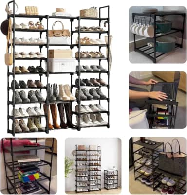 Sapateira 4 em 1 - Sapateira 55 Pares Organizadora Prateleira Rack Estante Modular Multiuso