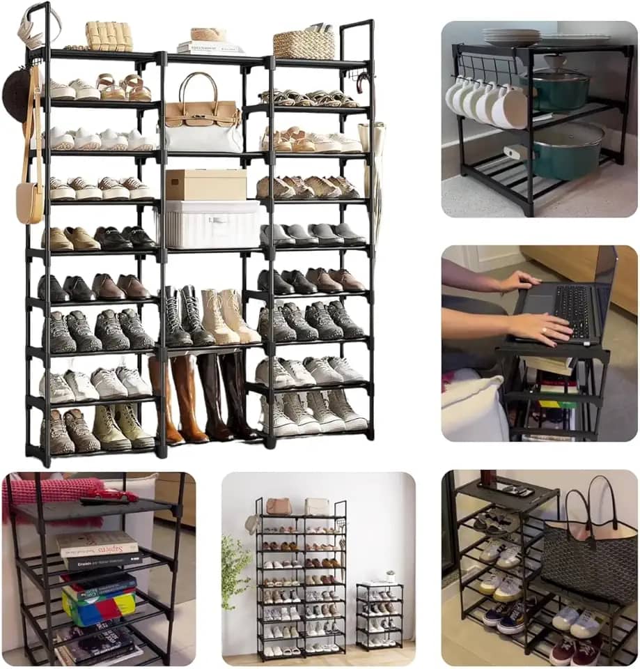 Sapateira 4 em 1 - Sapateira 55 Pares Organizadora Prateleira Rack Estante Modular Multiuso
