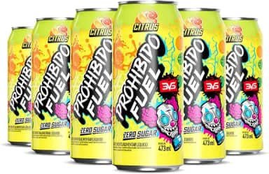 3VS Nutrition Pré Treino Prohibido Fuel Sabor Citrus Pack Com 6 Unidades De 473ml