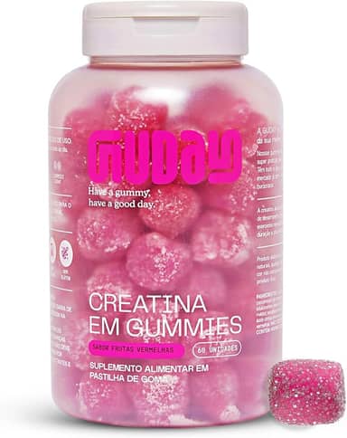 Guday Gummy de Creatina | 60 unidades (30 doses) | 3g de creatina por dose | Sabor Frutas Vermelhas