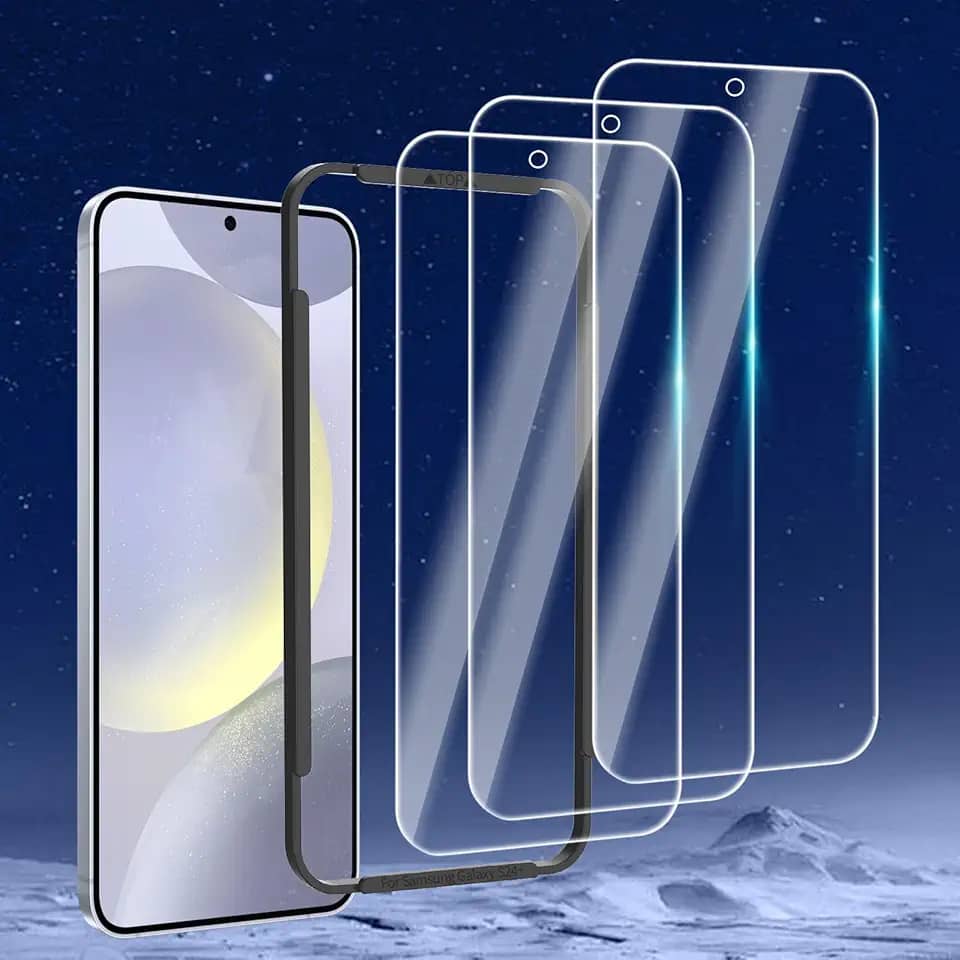 Pacote com 3 protetores de tela projetados para Samsung Galaxy S24 Plus (6,7 polegadas) protetor de tela de vidro temperado, amigável e livre de bolhas ultra resistente (pacote com 3)
