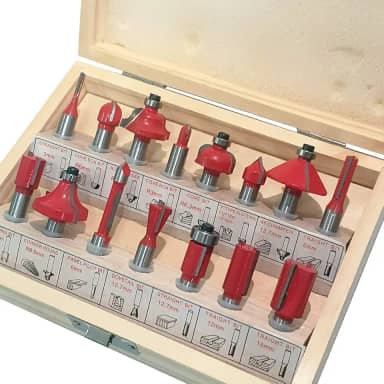 Jogo de Fresas para Tupia 8mm com 15 Peças para Madeira ST