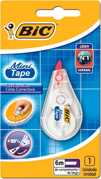 BIC, Corretivo em Fita, Mini Tape, 6 Metros, 1 Unidade