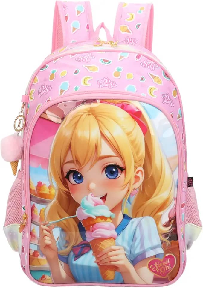 SANTINO, Mochila Infantil Sweet Girl Ice Cream by Santino Poliéster SGM20U Pink