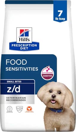 Ração Hills Prescription Diet z/d Canino Pedaços Pequenos - Alergia ou Intolerãncia Alimentar 3,17kg
