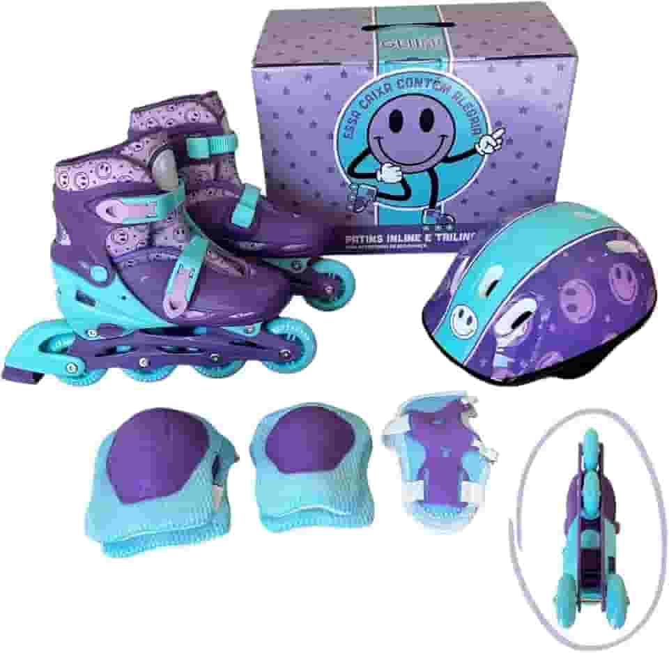 Patins Infantil 2 em 1 Inline Triline Glumi Tamanhos Ajustáveis