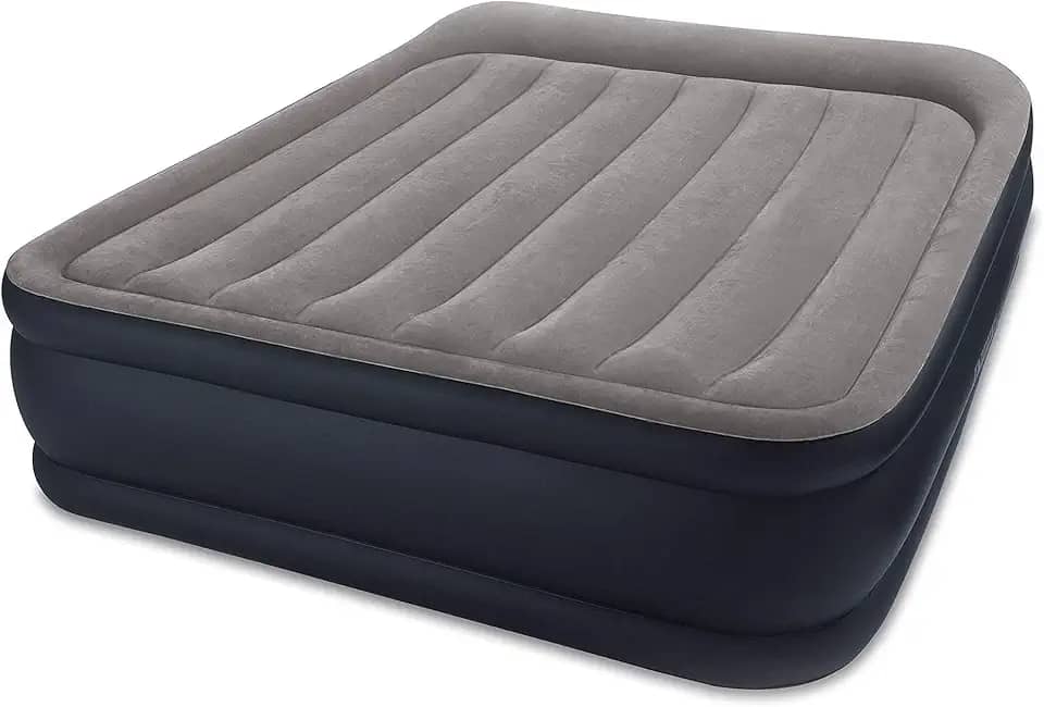 Intex 64135EP Dura-Beam Standard Series Deluxe Travesseiro elevado Airbed com bomba interna, preto, 42 cm/Queen