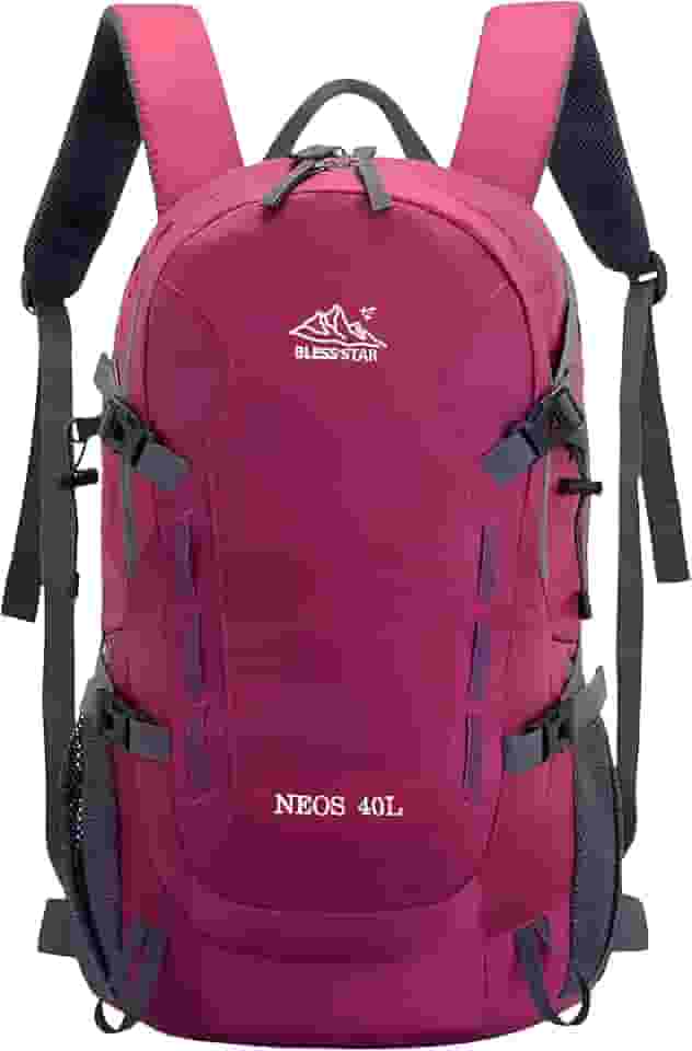 Mochila Viagem Caminhada Trekking Acampamento Resistente Masculina Feminina 40L (Rosa Fúcsia)
