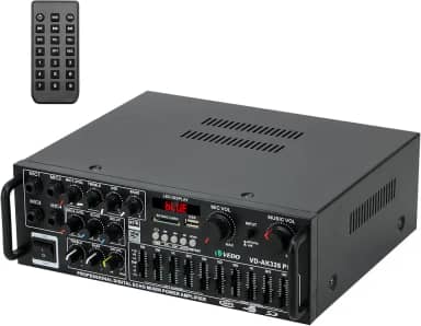 VEDO Amplificador de potência Bluetooth 2.1 de 300 W, 12 V, 110 V/220 V para áudio automotivo e residencial, com controle remoto e subwoofer