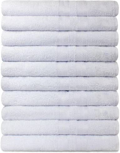 Kit 10 Toalhas Rosto para Hotel 100% Algodão Caricinha - Branca