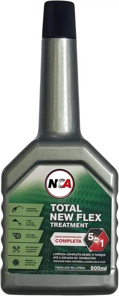 Aditivo de Combustível Profissional FLEX e GASOLINA | 500ml | Trata 90L | Descarbonização Completa | TOTAL NEW FLEX TREATMENT | NCA