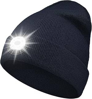 Gorro com luz, chapéu de LED recarregável tipo C, adequado para corrida, caminhada, caminhada e trabalho, melhores presentes para homens e mulheres, Cinza, tamanho �nico