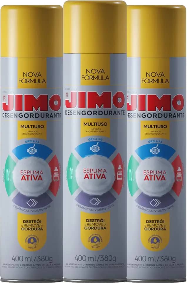 KIT 3 Jimo Desengordurante Multiuso Espuma Ativa 400ml/380g