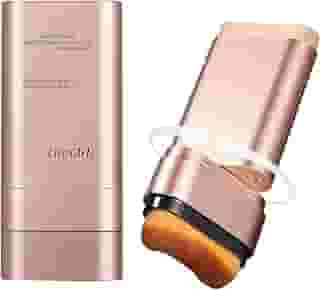 Bastão de base de borracha impecável, bastão de base hidratante coreano com escova embutida, cobertura média a total leve montável para acabamento natural (marfim, 1 peça)