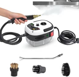 Máquina de Limpeza a Vapor 110V, Alta Temperatura 150°C, 5 Acessórios,Tanque 1L Limpador A Vapor De Alta Pressão,Limpador A Vapor Portátil 2500W Para Pisos,Carpetes,Sofás e Carros.
