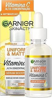 Garnier Uniform & Matte Sérum Facial Antimarcas Vitamina C, Niacinamida e Ácido Salicílico, Reduz Marcas Visivelmente, Controla Oleosidade, Efeito Matte, Hidrata e Uniformiza a Pele, 30ml