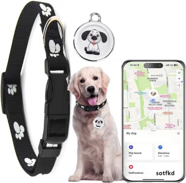 Dog Tracker GPS-GPS Coleira para cães | Android e iOS Universal | Sem taxa mensal | À prova d'água | Funciona com qualquer coleira