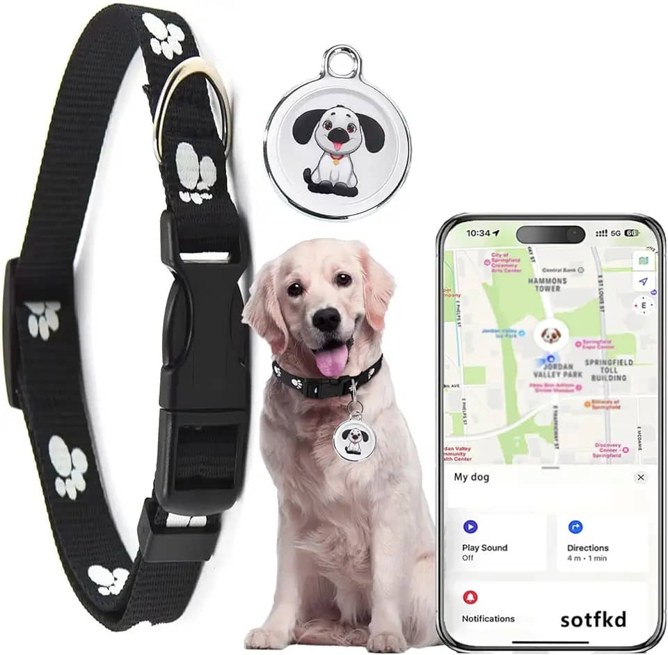 Dog Tracker GPS-GPS Coleira para cães | Android e iOS Universal | Sem taxa mensal | À prova d'água | Funciona com qualquer coleira
