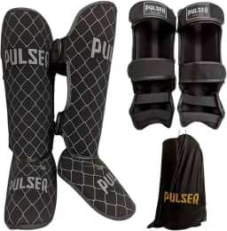 Caneleira Muay Thai Protetor Canela Pulser Thunder Fight 20 MM Kickboxing Profissional Original