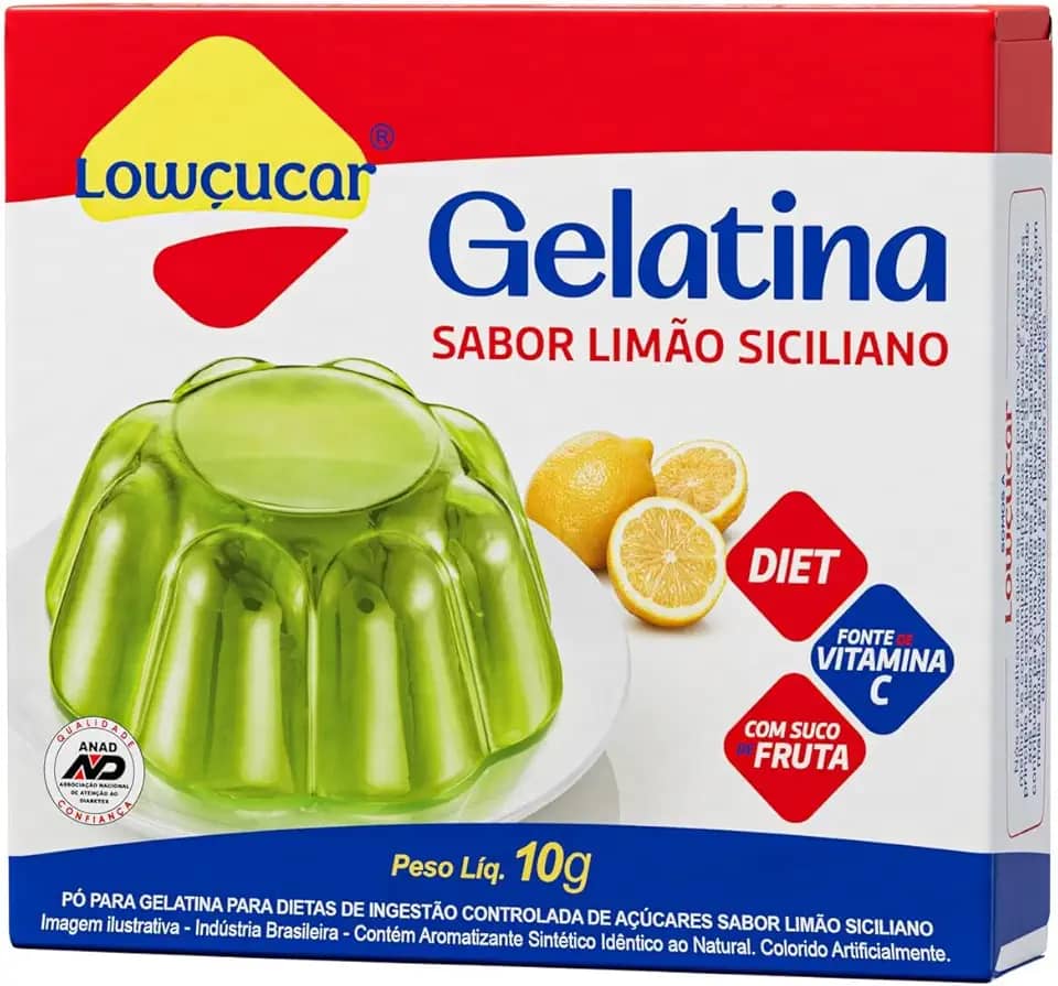 Lowcucar Gelatina Lowçucar Sabor Limão Siciliano 10G