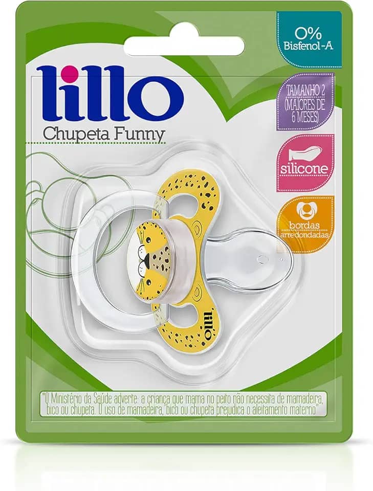 Lillo Chupeta Funny Animais Silicone Onça -