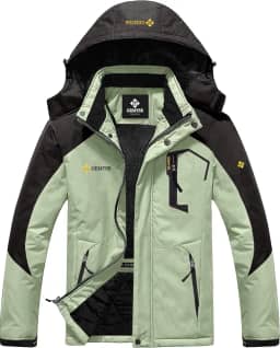 Jaqueta de chuva masculina à prova d'água para esqui e neve, à prova de vento (preta, média)