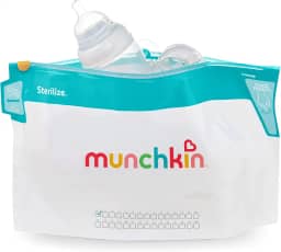 Bolsa de esterilização a vapor Munchkin® Sterilize™ para micro-ondas, 30 usos por bolsa, pacote com 6